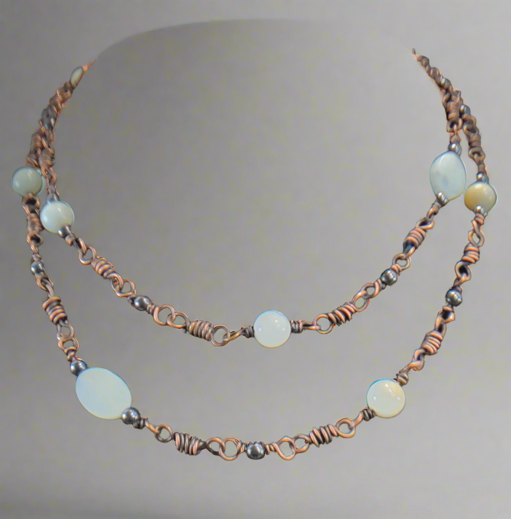 Amazonite & Copper Necklace, Bracelet & Earrings Set