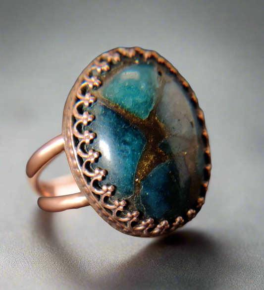 Jasper Copper Cocktail Ring