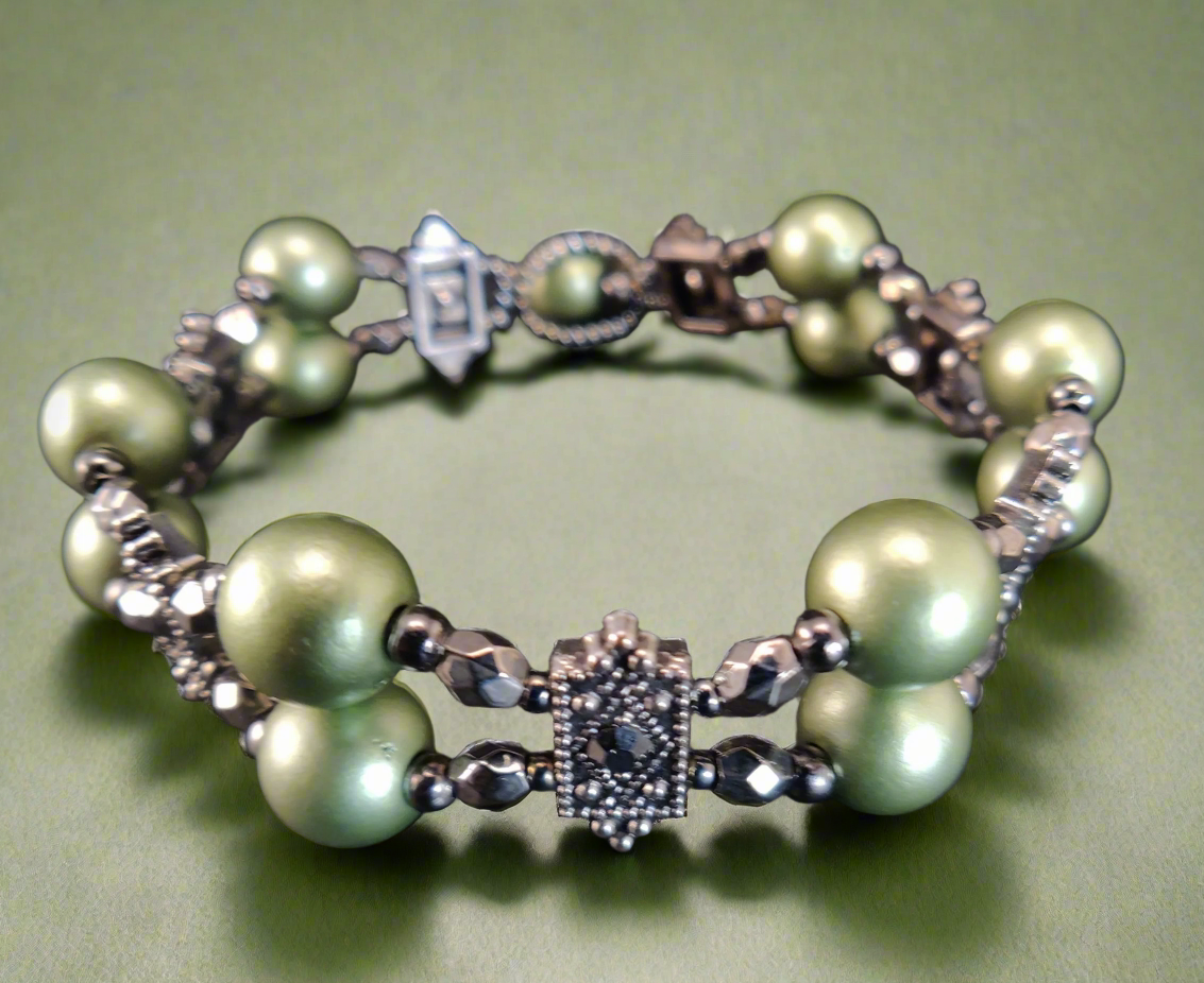 Olive Green Beaded Bracelet