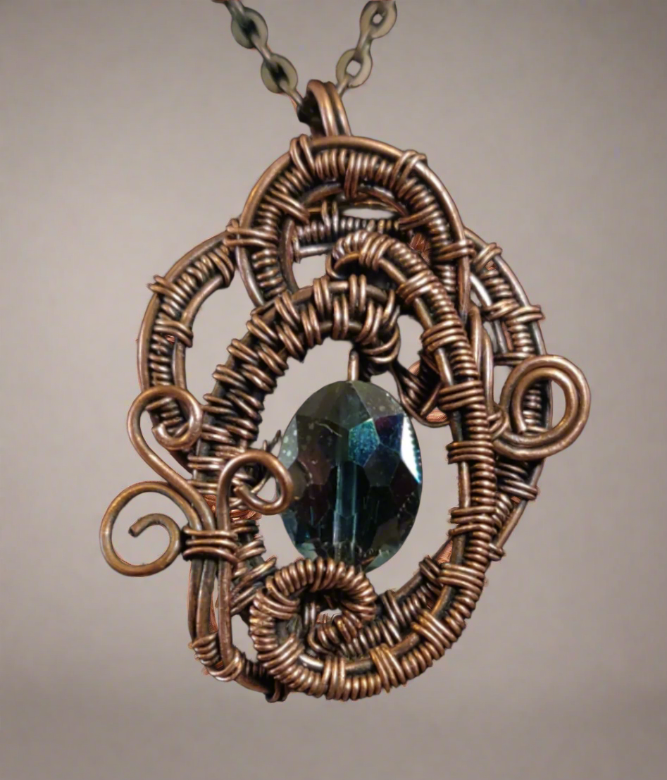 Medusa Copper Pendant Necklace