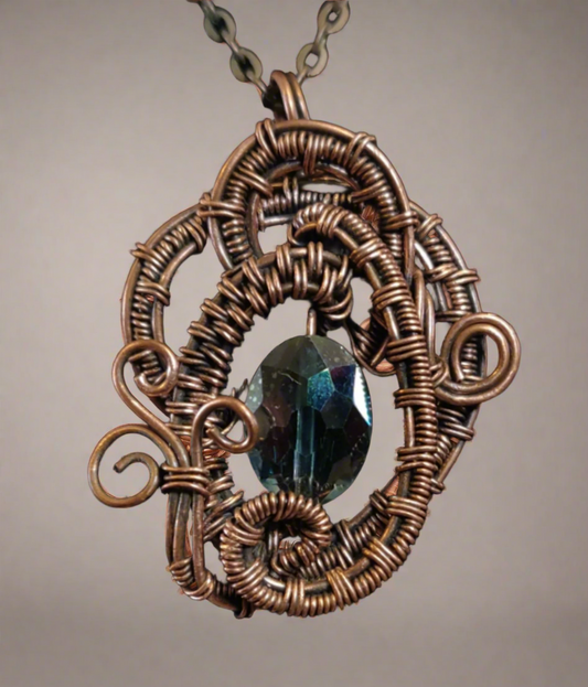 Medusa Copper Pendant Necklace