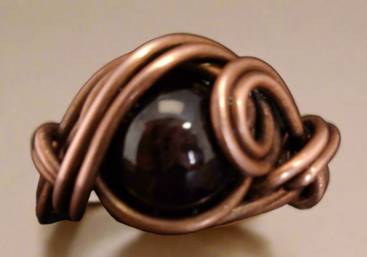 Garnet & Copper Birthstone Ring