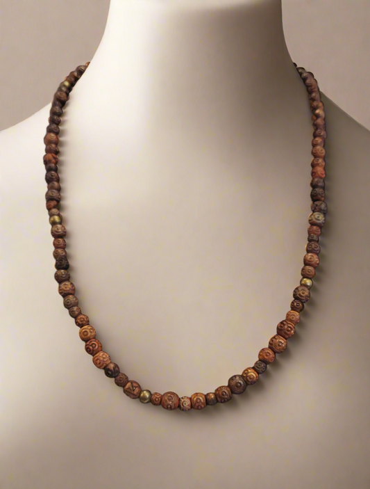 Unisex Wooden Bead Necklace