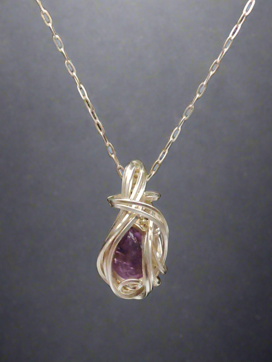 Amethyst & Sterling Silver Pendant