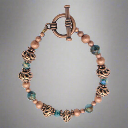 Copper & Jasper Beaded Bracelet