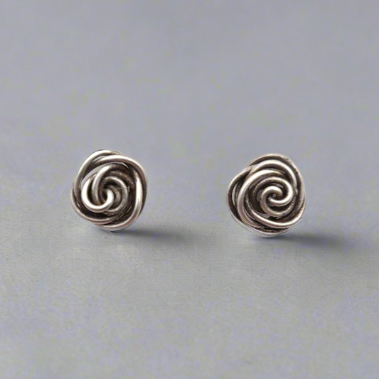 Sterling Silver Rose Bud Earrings