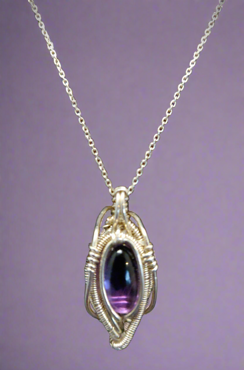 Amethyst & Sterling Silver Pendant