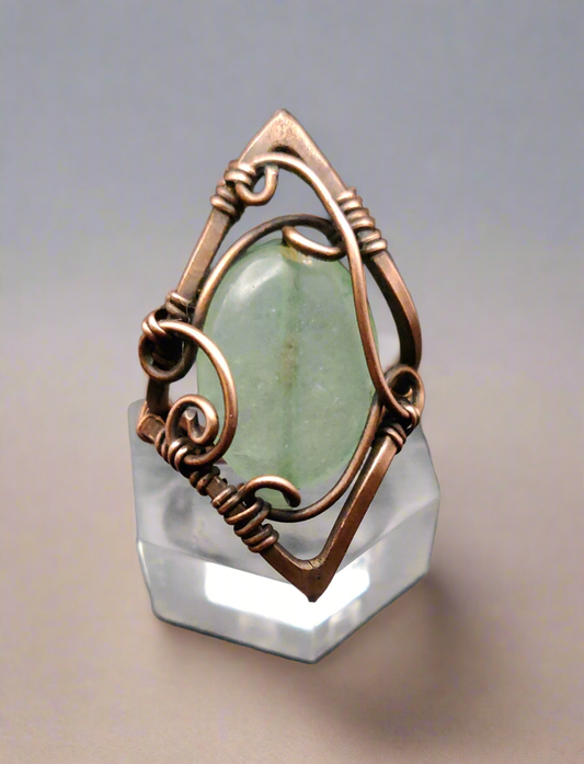 Copper & Aventurine Arrowhead Ring