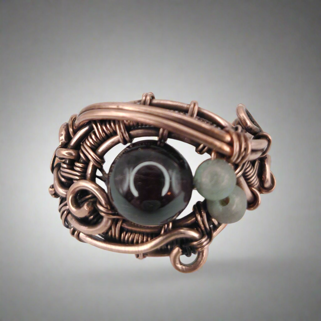 Antique Copper Garnet Birthstone Ring
