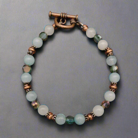 Amazonite & Copper Beaded Bracelet