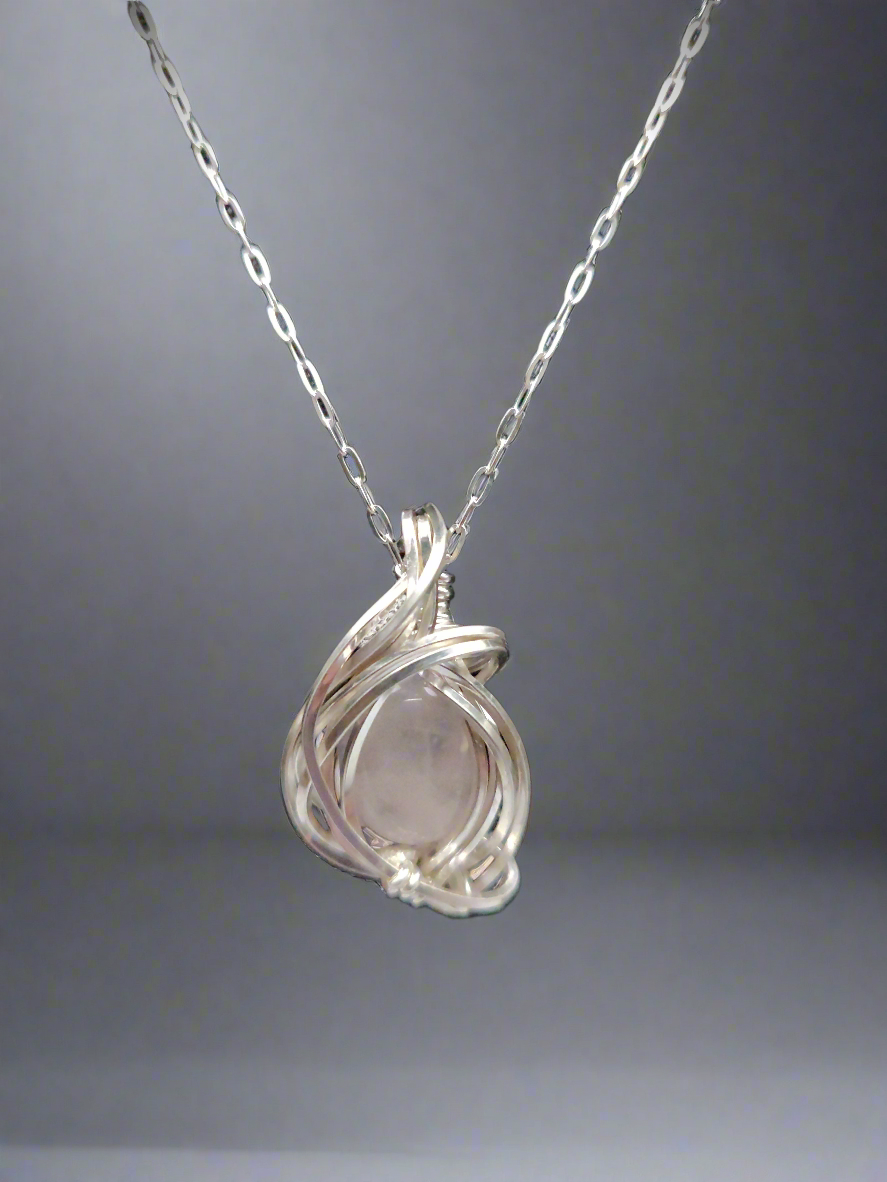 Rose Quartz Sterling Silver Pendant