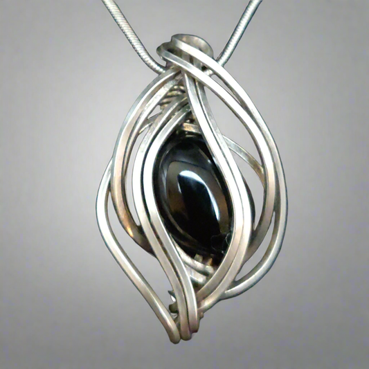 Sterling Silver Black Onyx Pendant Necklace