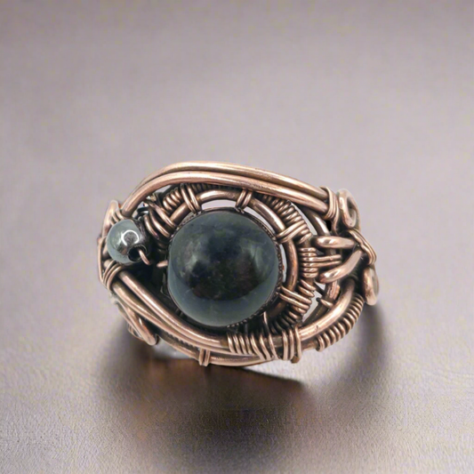 Black Onyx Copper Unisex Ring
