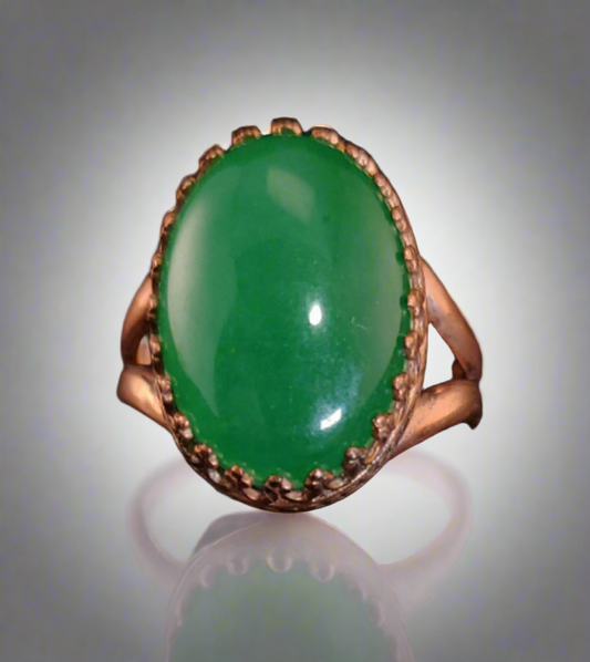 Malaysian Jade Copper Cocktail Ring