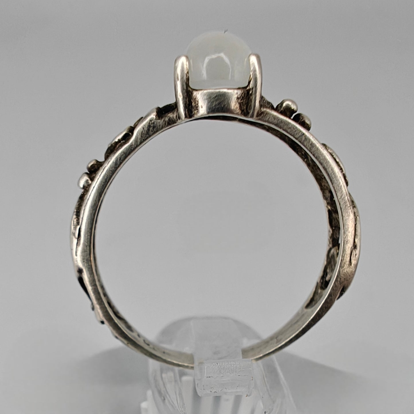 Sterling Silver Moonstone Grape Leaves Ring