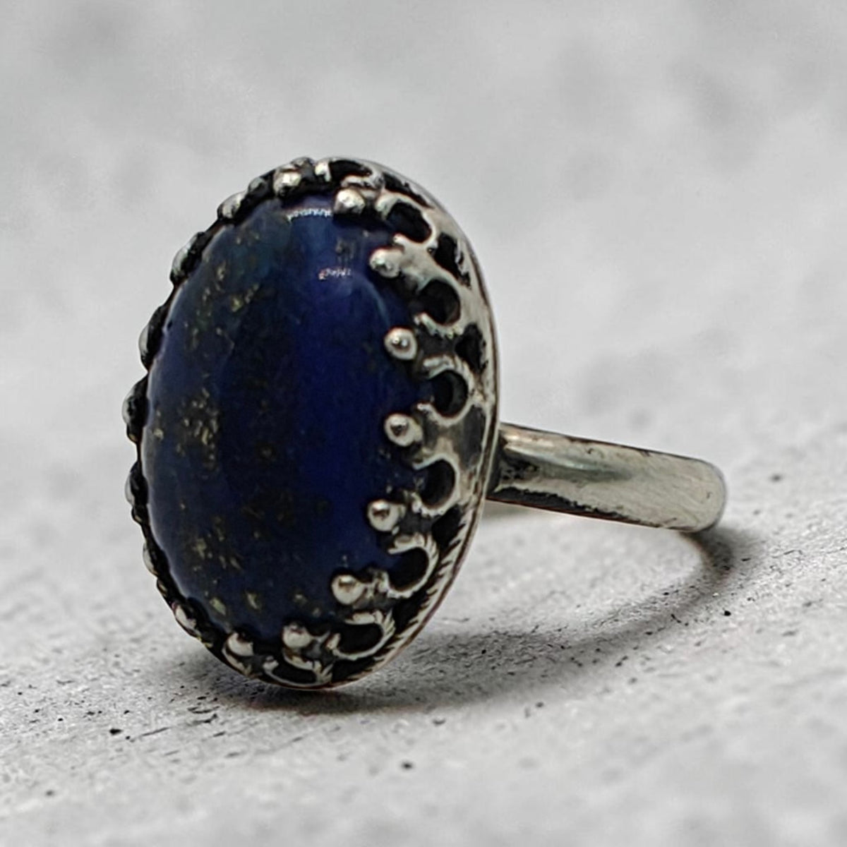 Lapis Lazuli Sterling Silver Cocktail Ring