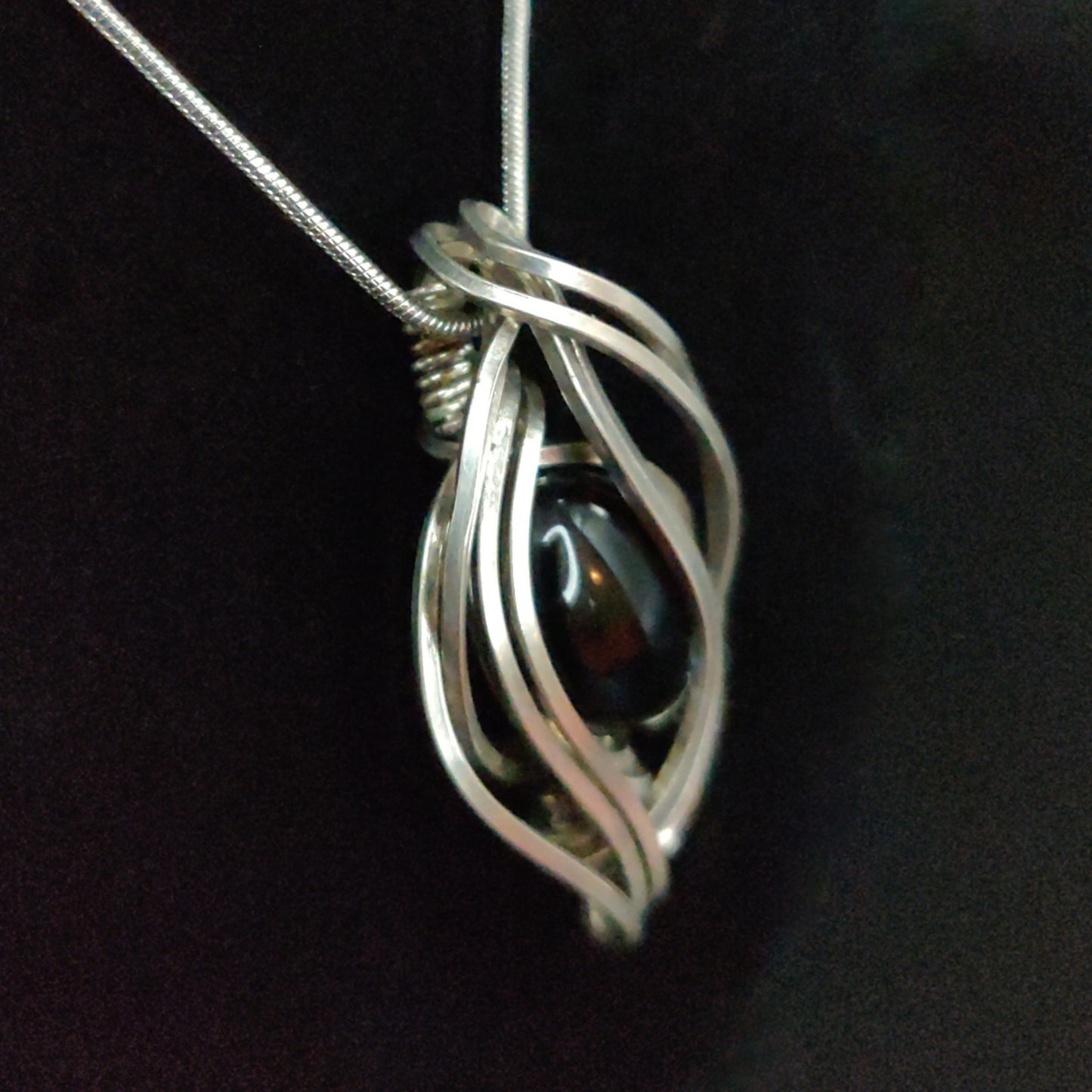 Sterling Silver Black Onyx Pendant Necklace