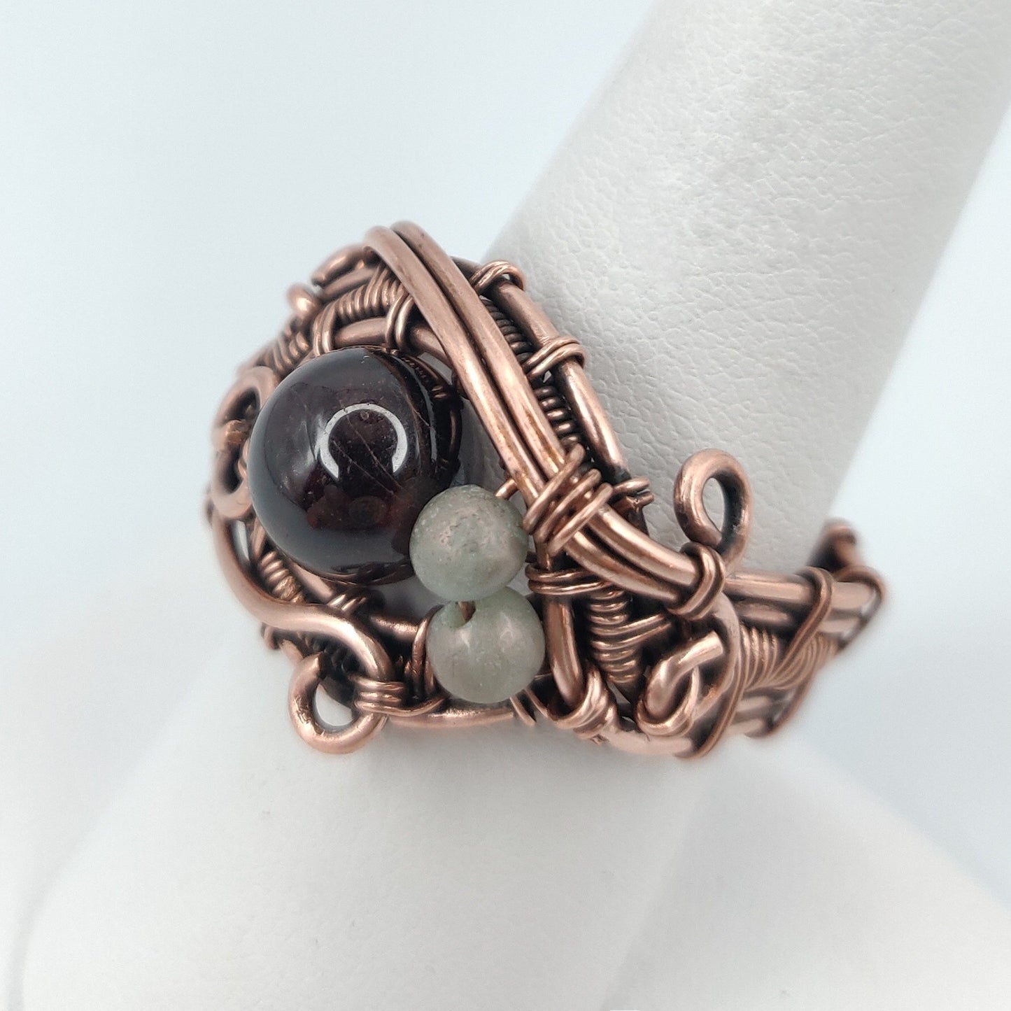 Antique Copper Garnet Birthstone Ring