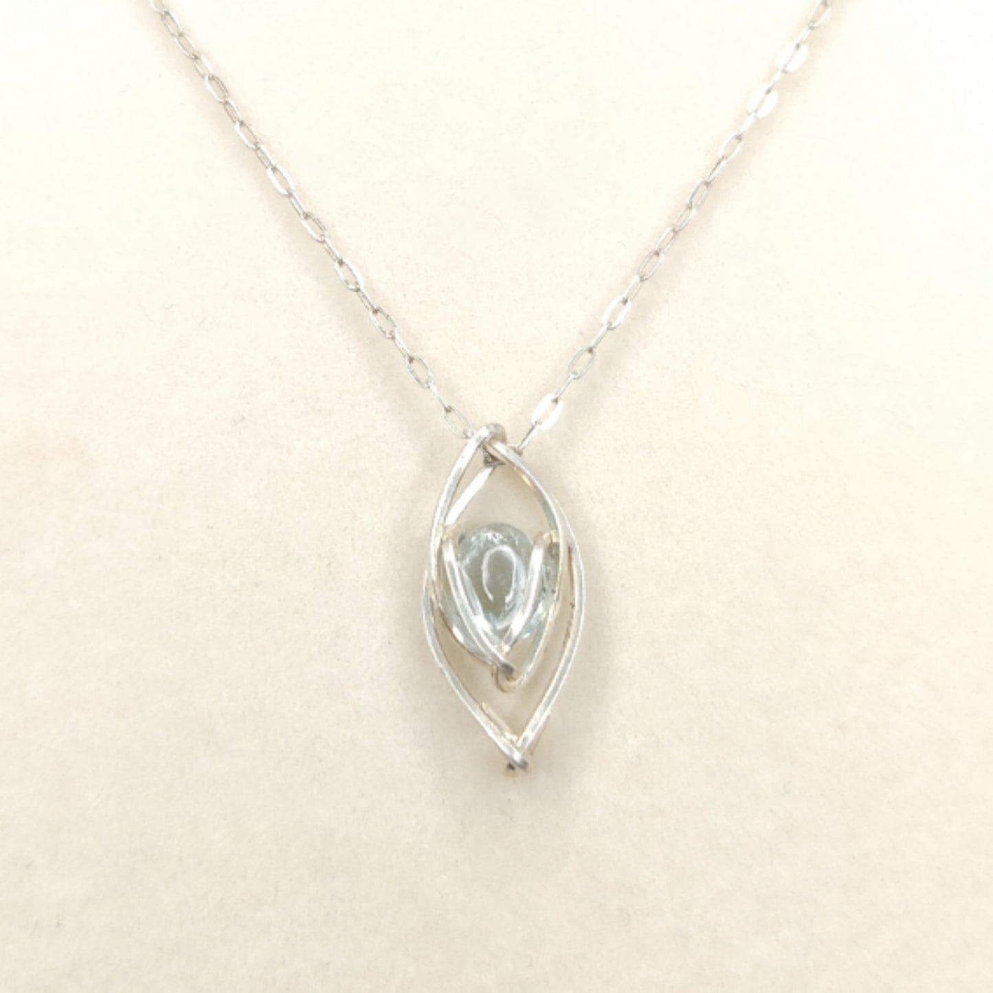 Aquamarine Sterling Silver Birthstone Necklace
