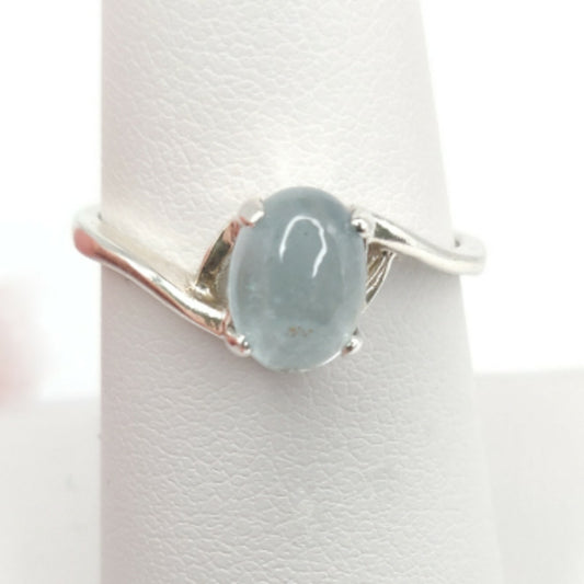 Aquamarine Sterling Silver March Birthstone Ring