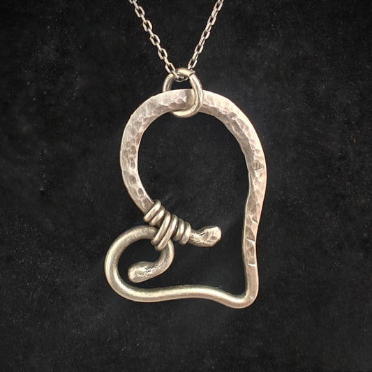 Handmade Heart Pendant in Sterling Silver