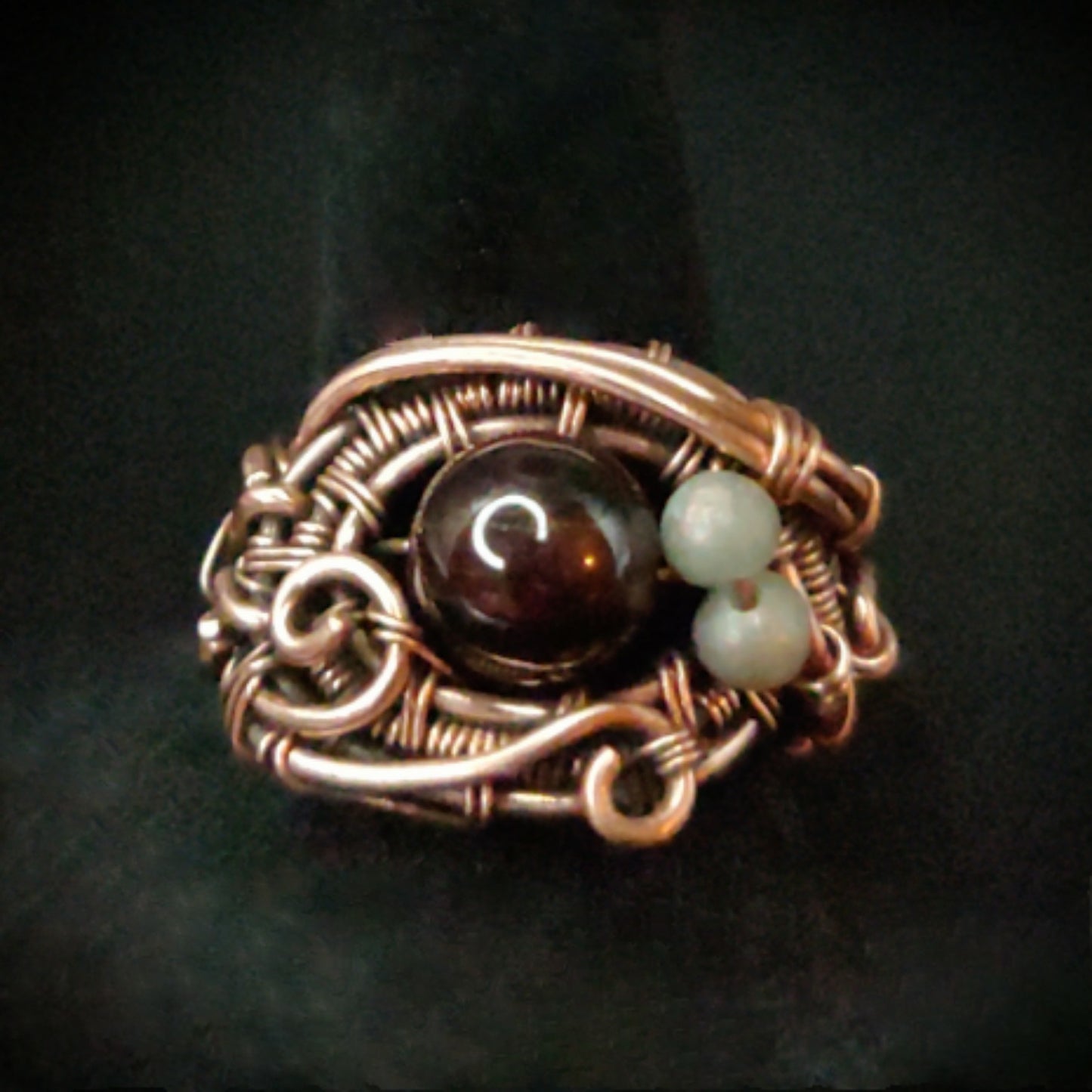 Antique Copper Garnet Birthstone Ring