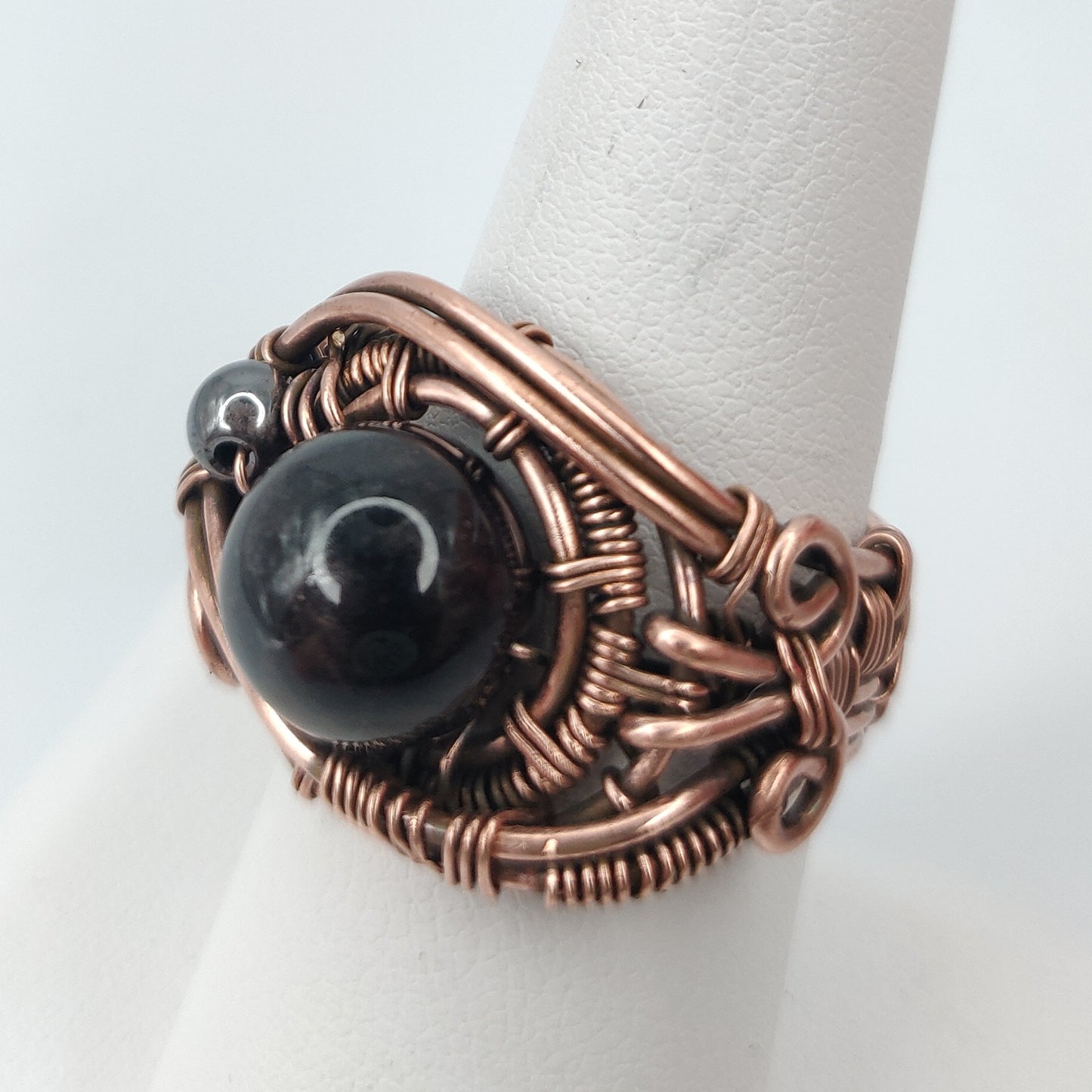 Black Onyx Copper Unisex Ring