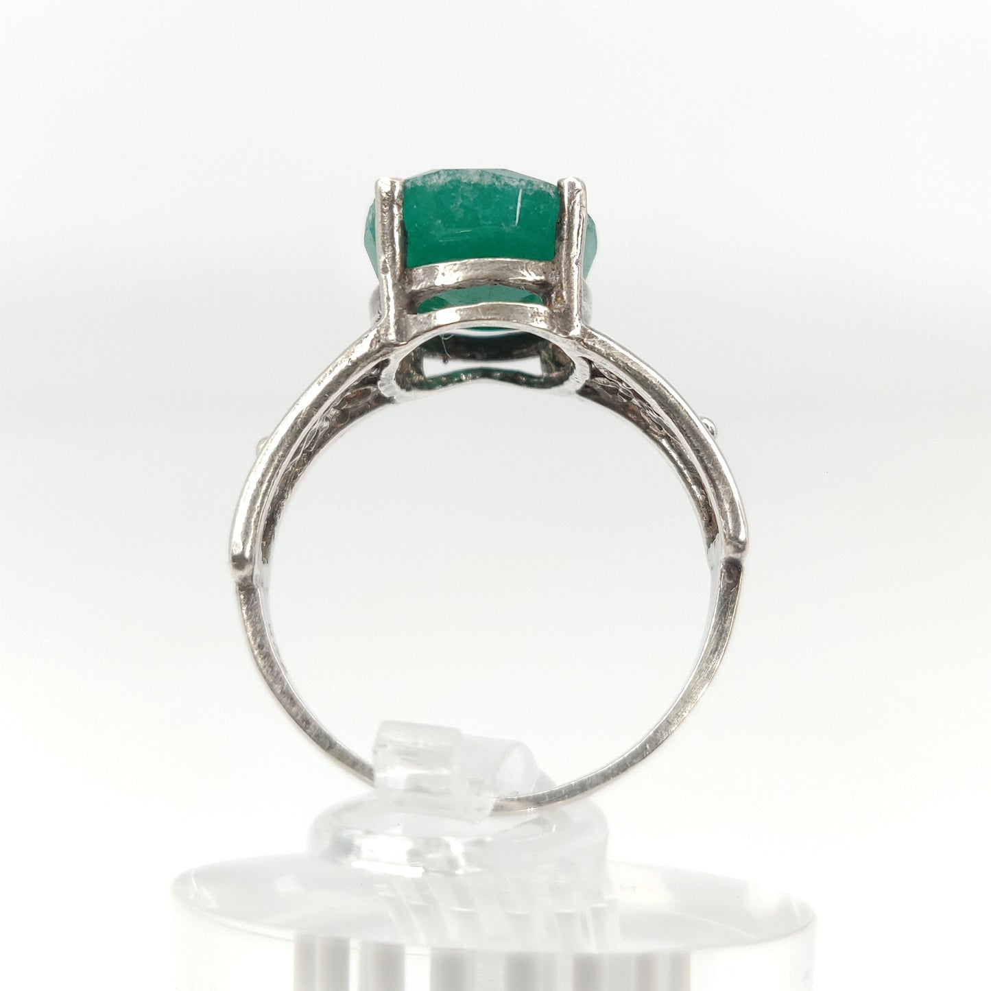African Emerald & Sterling Silver Ring
