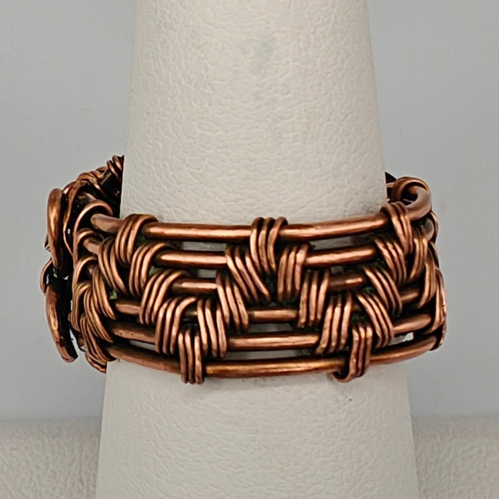 Jade & Antique Copper Ring