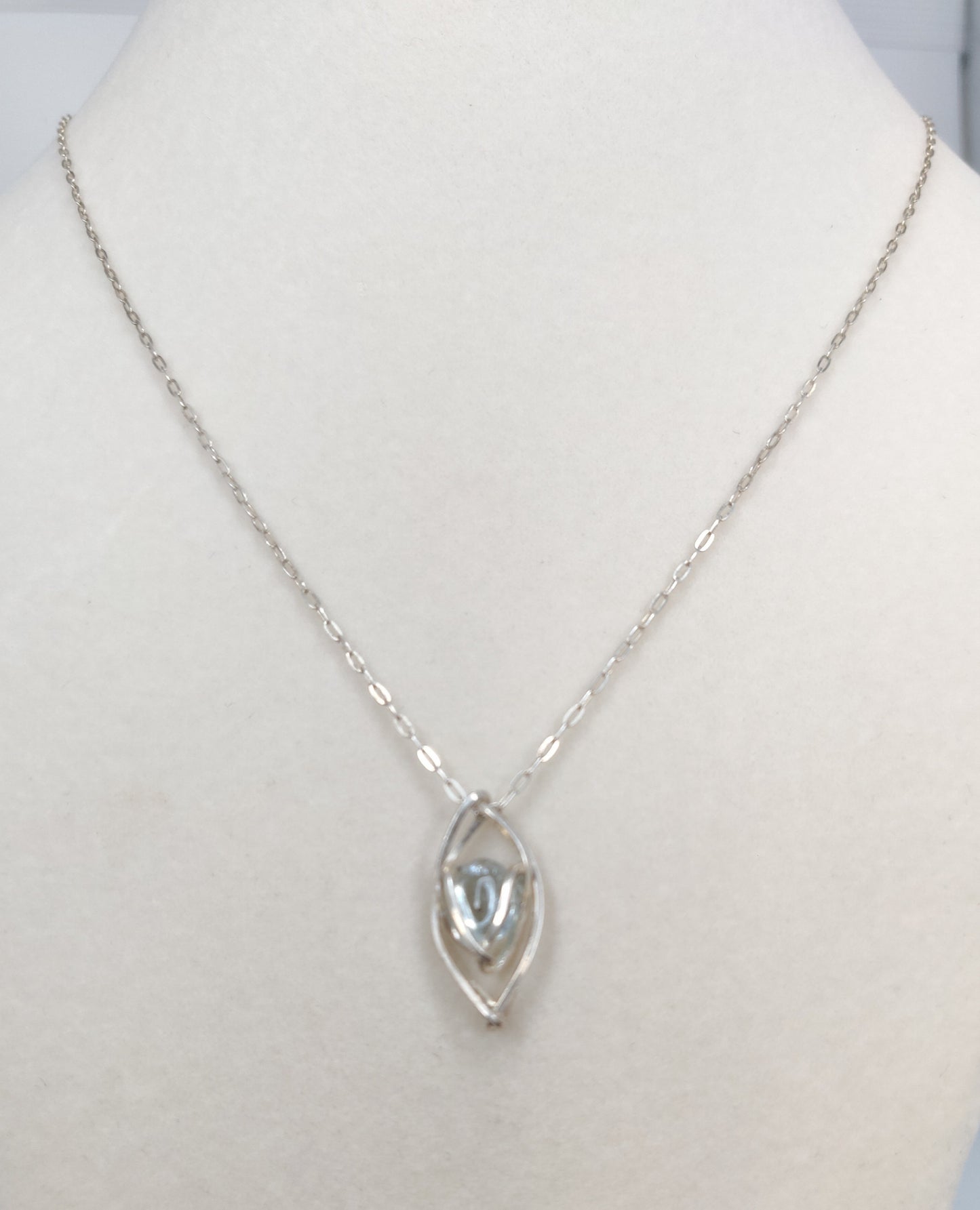 Aquamarine Sterling Silver Birthstone Necklace