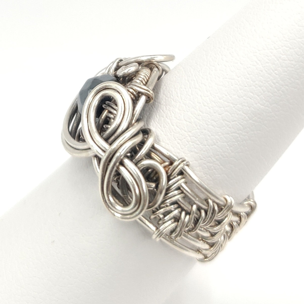 Handmade Sterling Silver & Hematite Ring