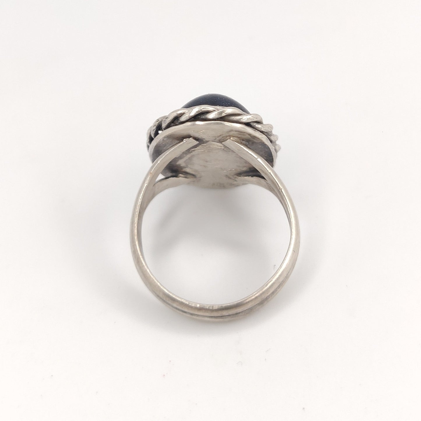 Blue Goldstone & Antique Sterling Silver Ring
