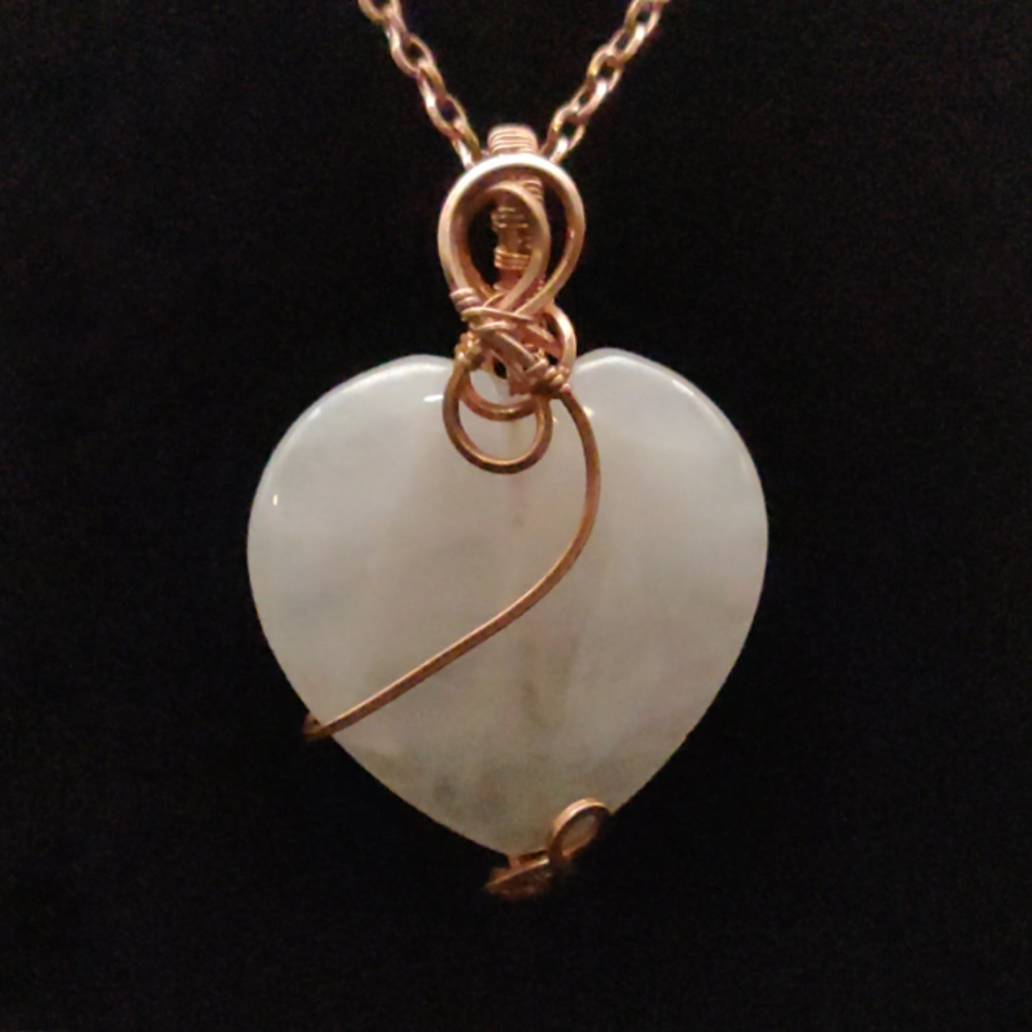 Rose Quartz & Copper Heart Pendant