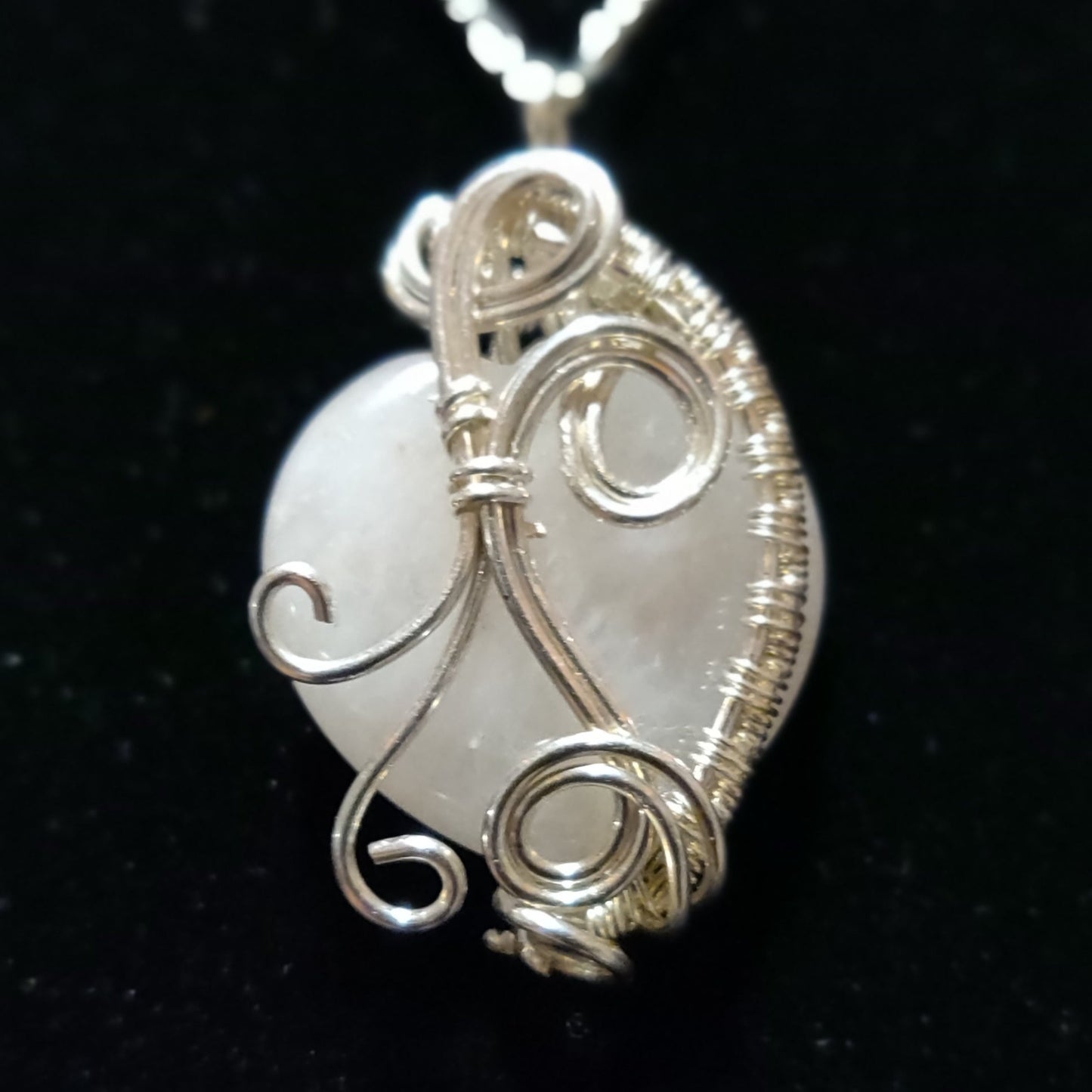 Rose Quartz & Sterling Silver Heart Pendant Necklace