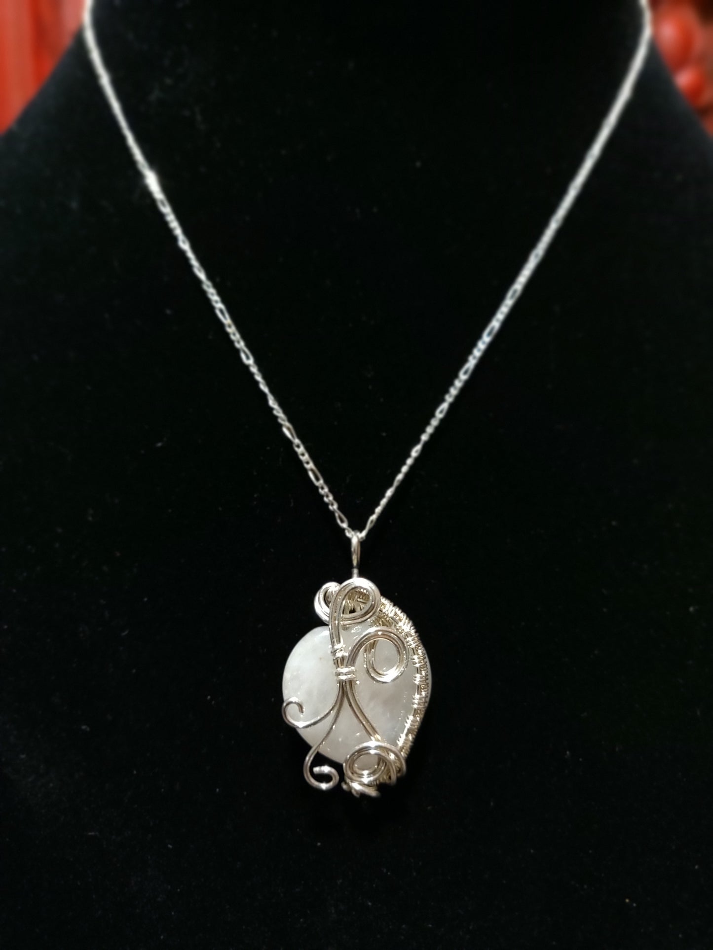 Rose Quartz & Sterling Silver Heart Pendant Necklace