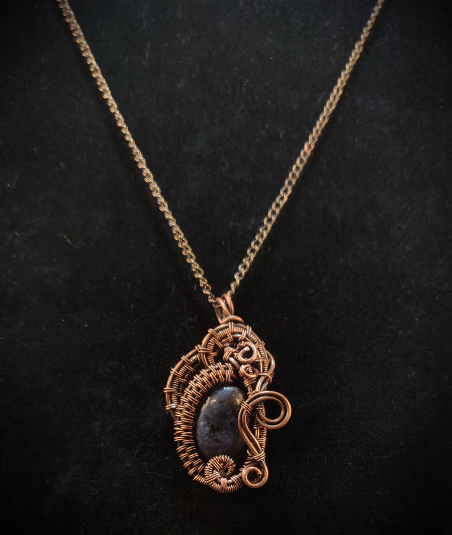 Swirly Sodalite Copper Pendant