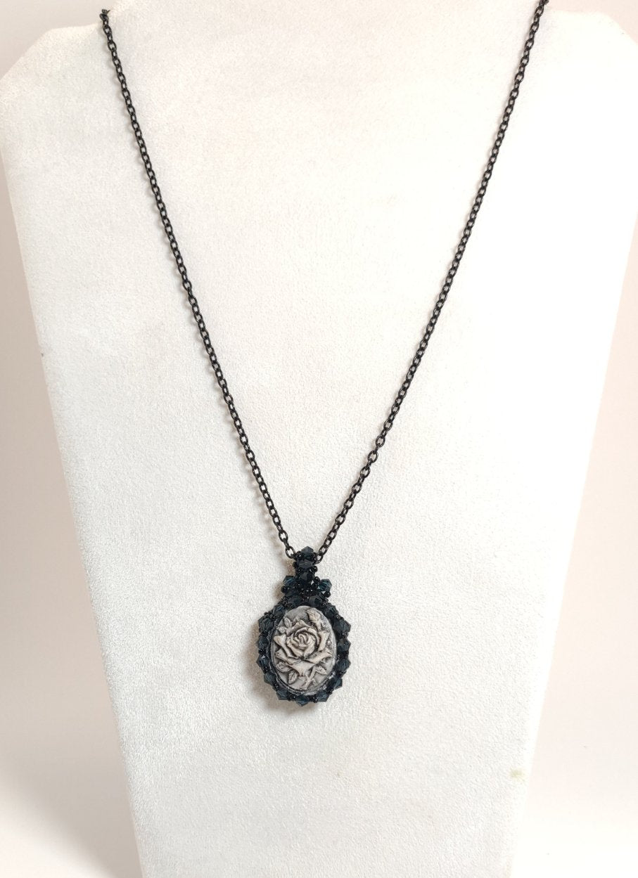 Gothic Rose Cameo Necklace