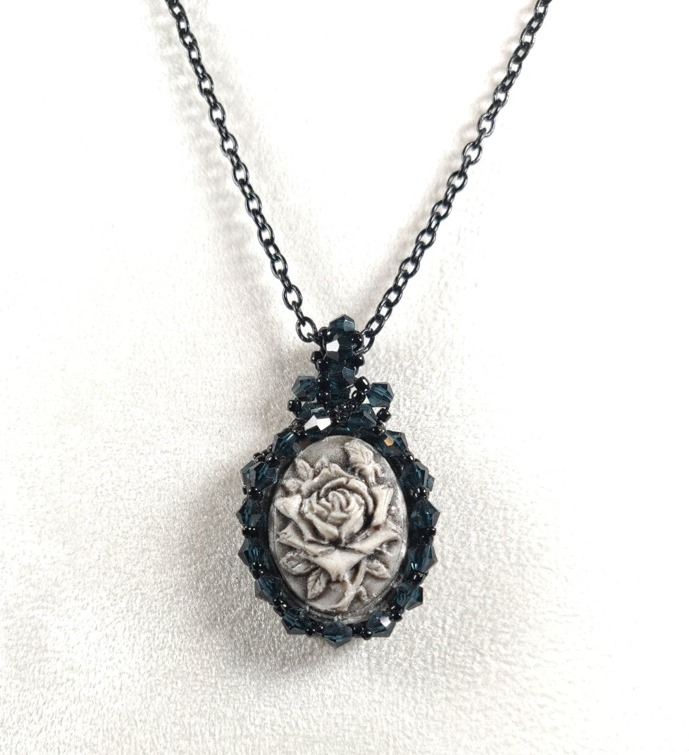 Gothic Rose Cameo Necklace