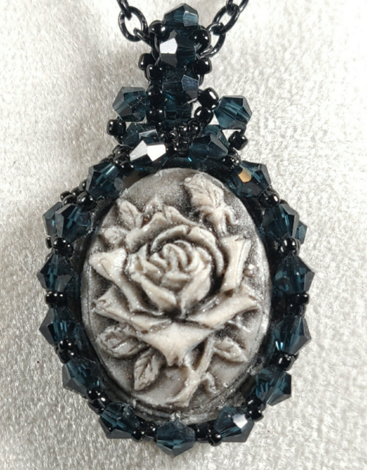 Gothic Rose Cameo Necklace