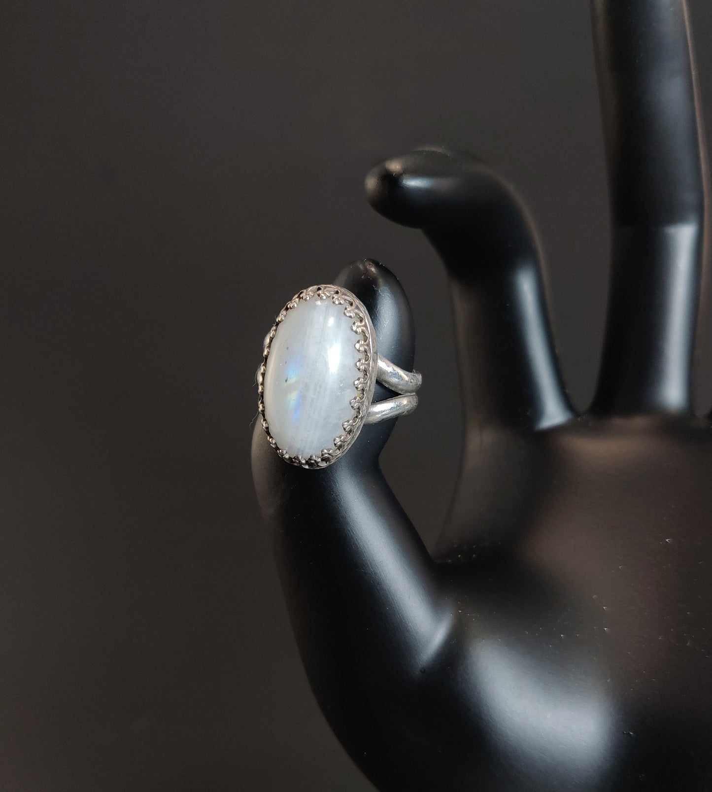 Sterling Silver Rainbow Moonstone Cocktail Ring