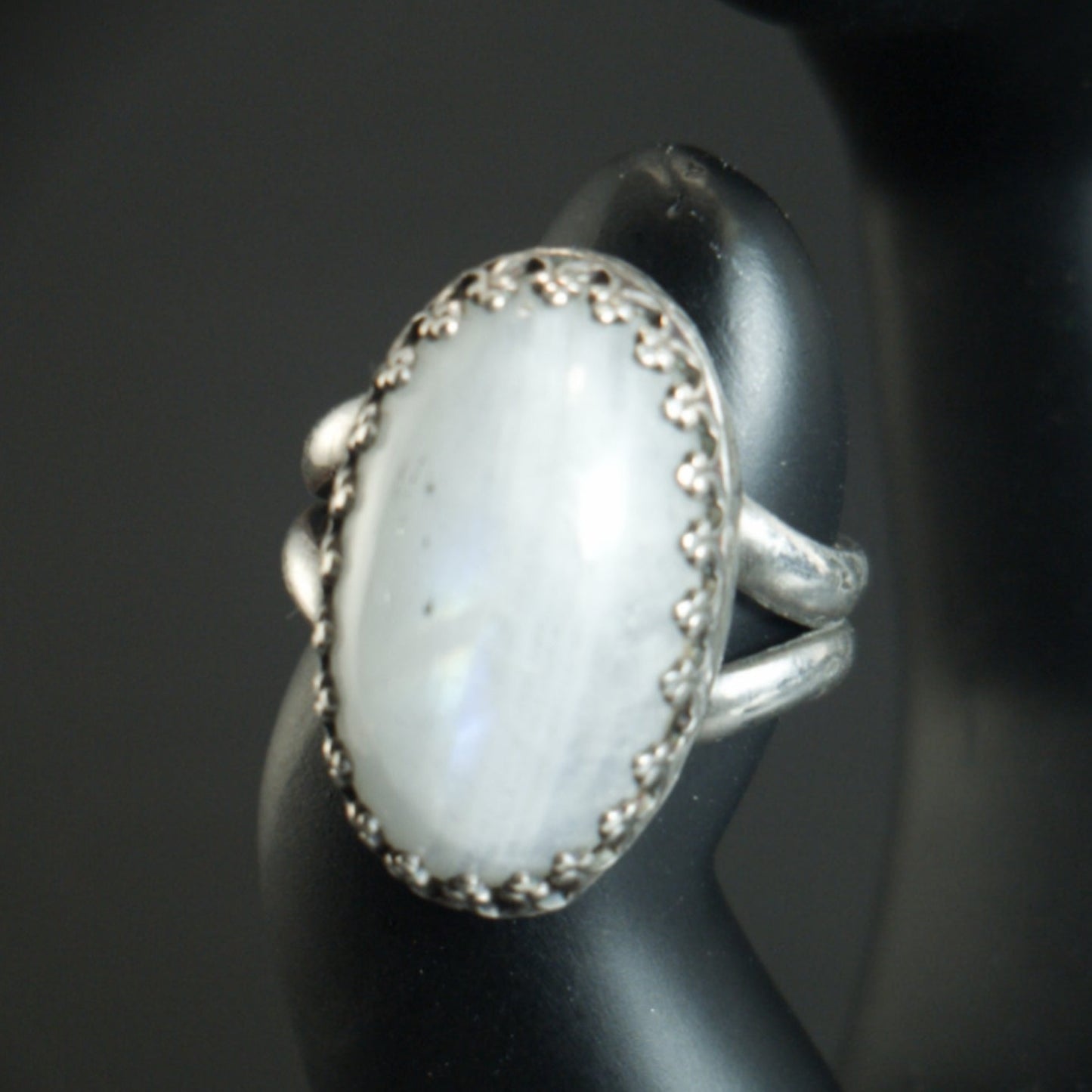 Sterling Silver Rainbow Moonstone Cocktail Ring