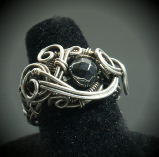 Sterling Silver & Hematite Ring