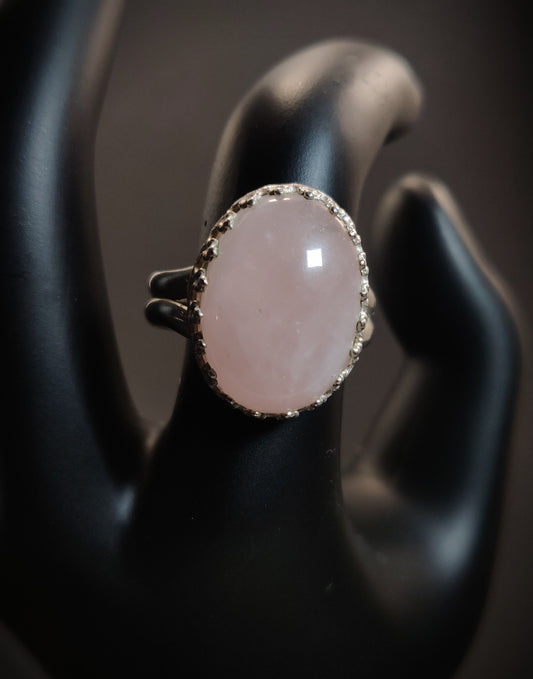 Sterling Silver & Rose Quartz Cocktail Ring