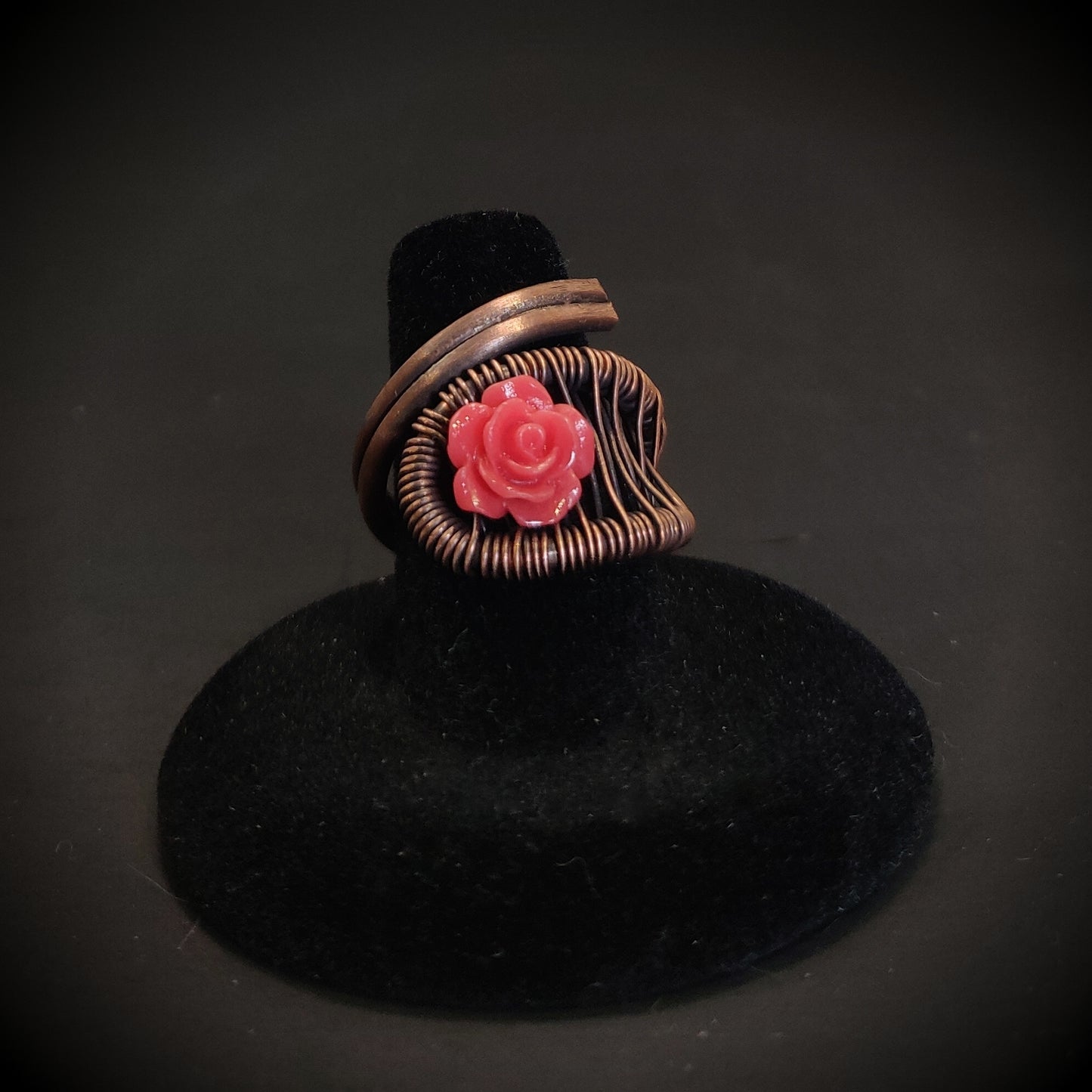"Prettier in Pink" Flower Copper Ring