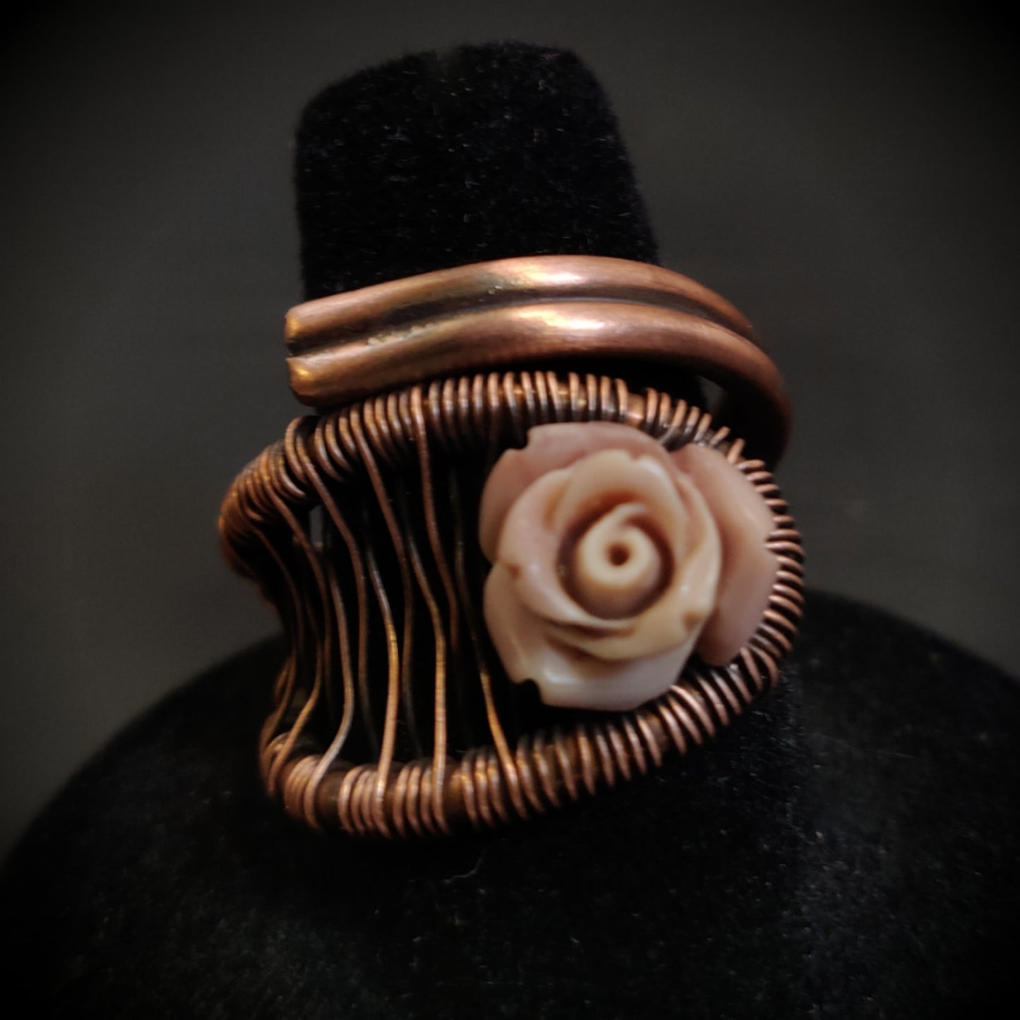 Boho Copper Flower Ring