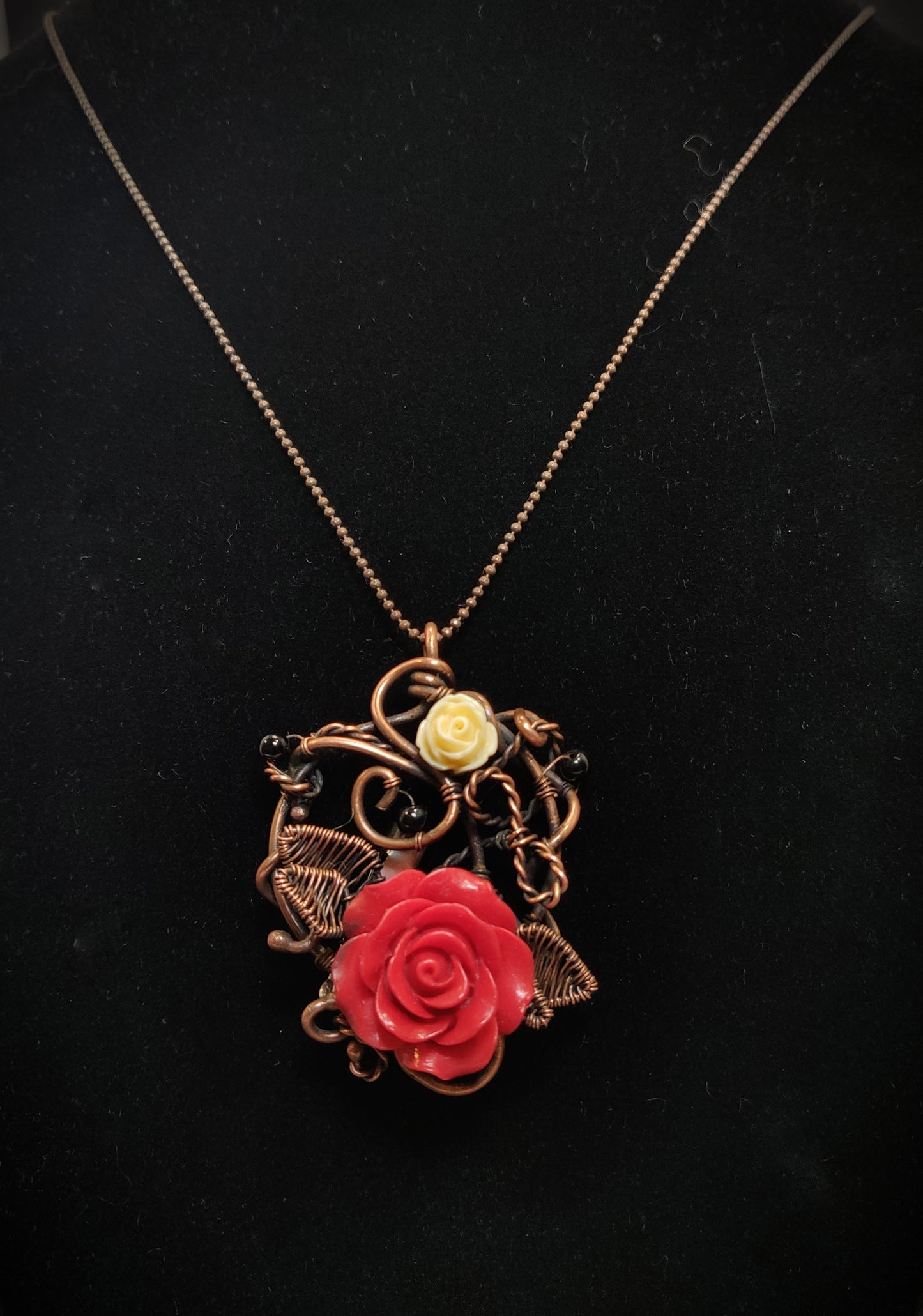 Copper Flower Pendant/Brooch