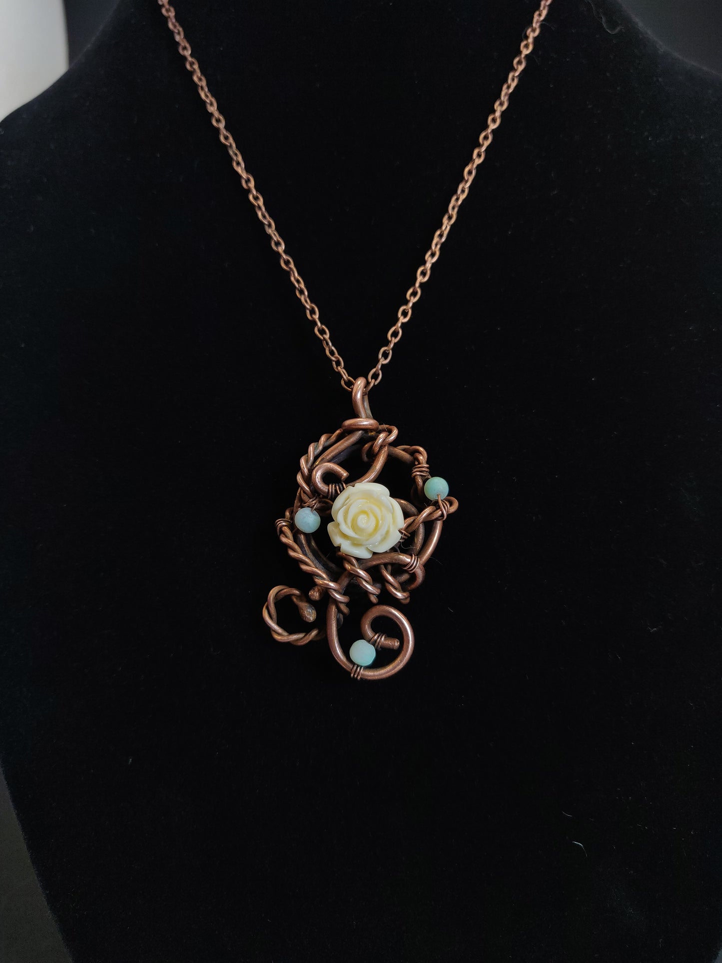 "Not Too Girly" Copper Flower Pendant