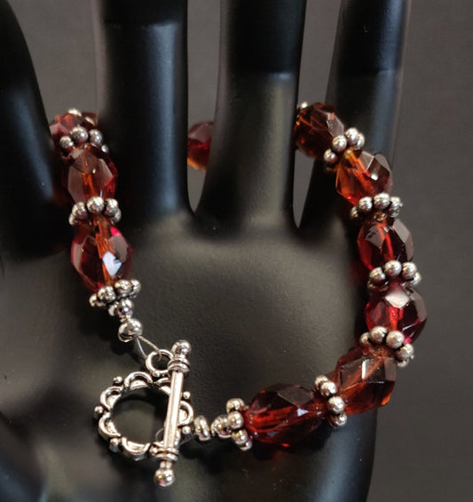 Red Crystal Beaded Bracelet