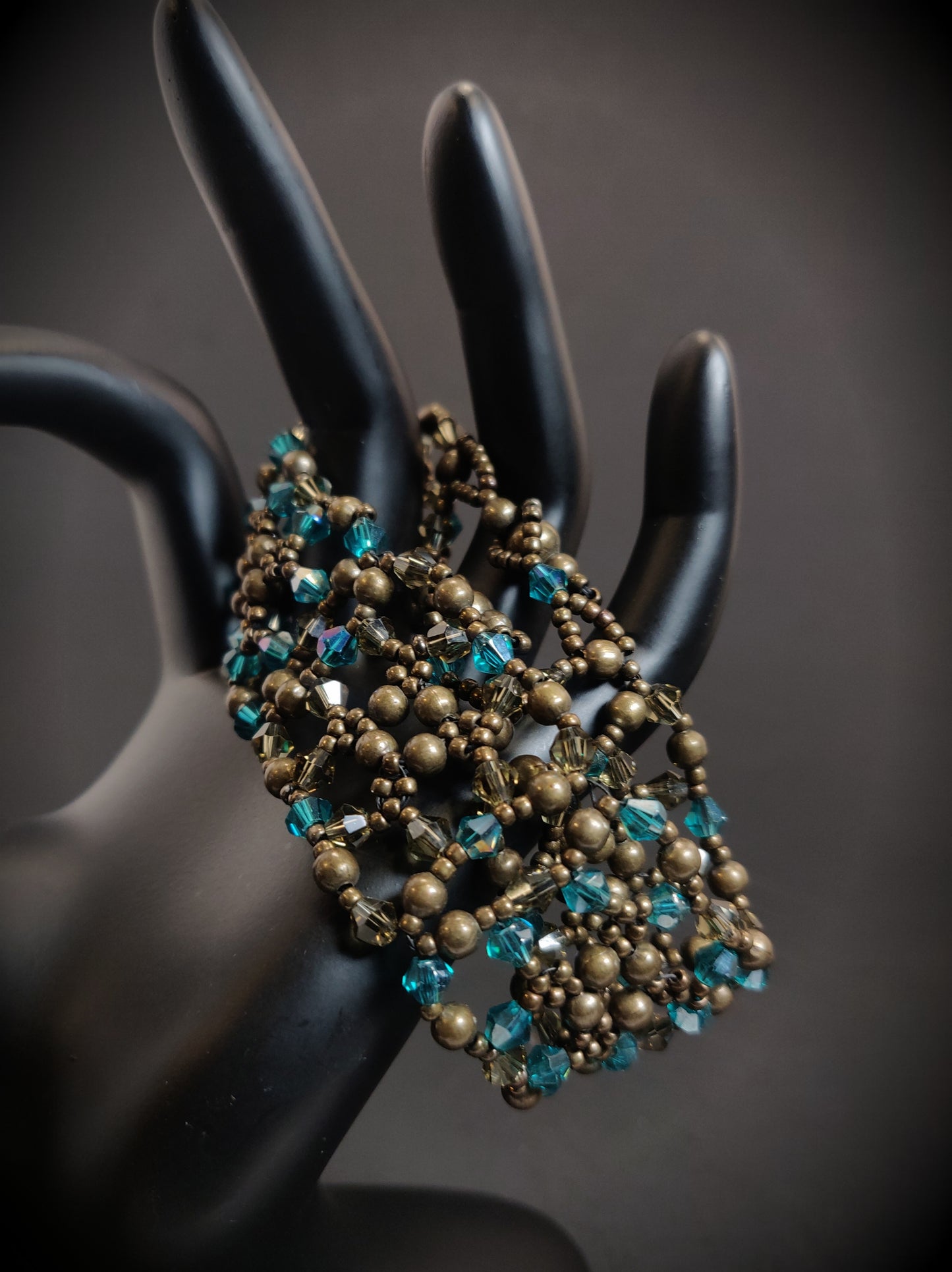 Handmade Chunky Bronze Beaded Bracelet