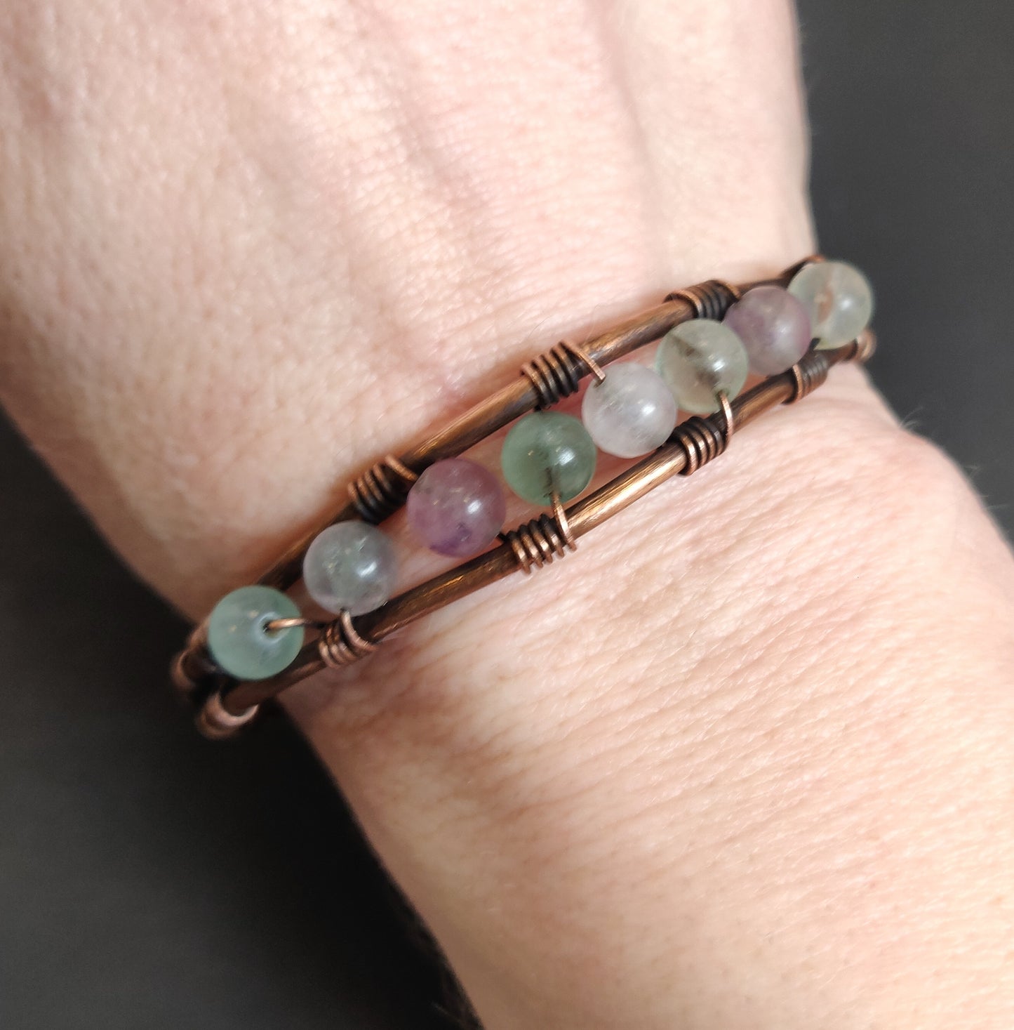 Copper Flourite Cuff Bracelet
